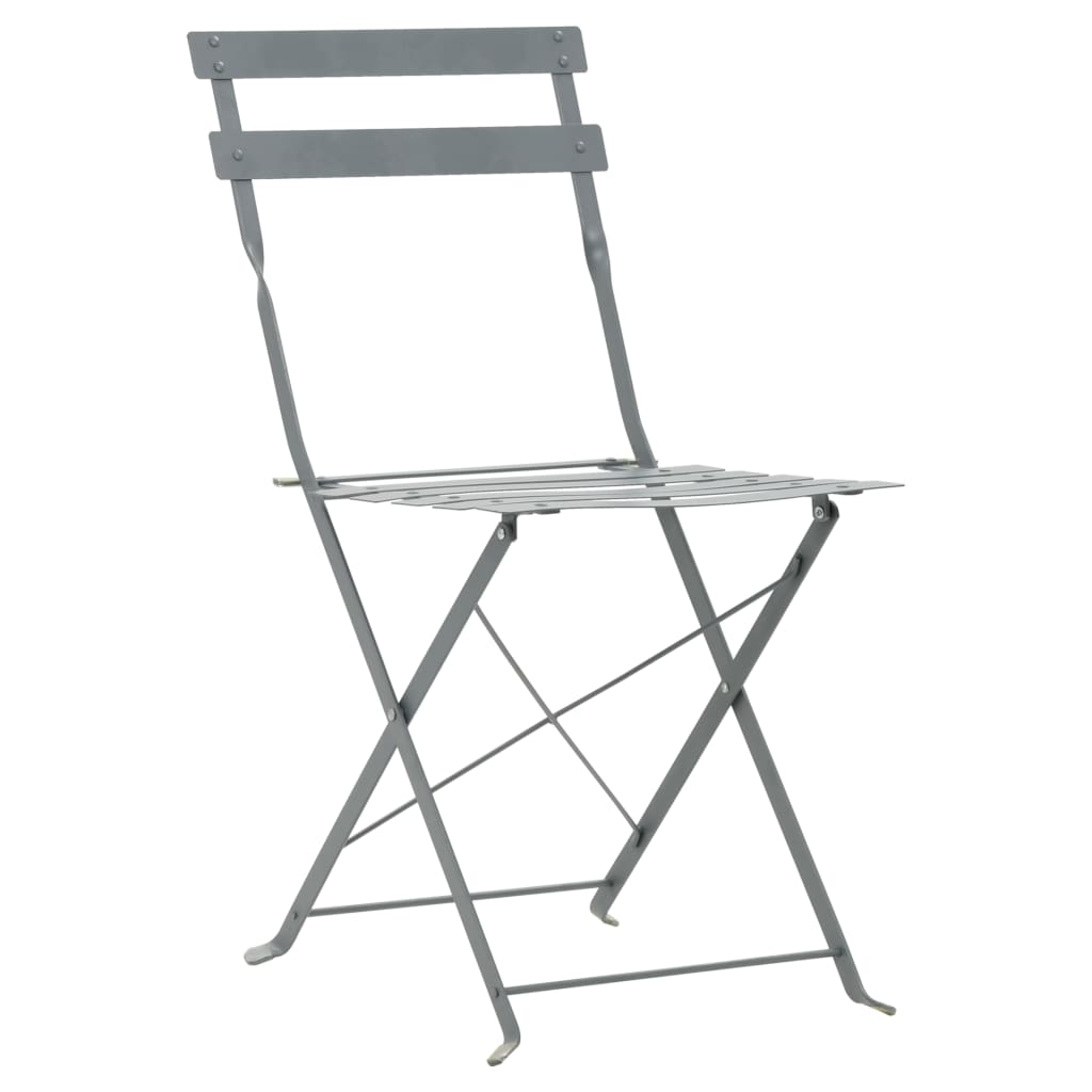 Mobilier de bistro 3 pcs Acier Gris - XIOS