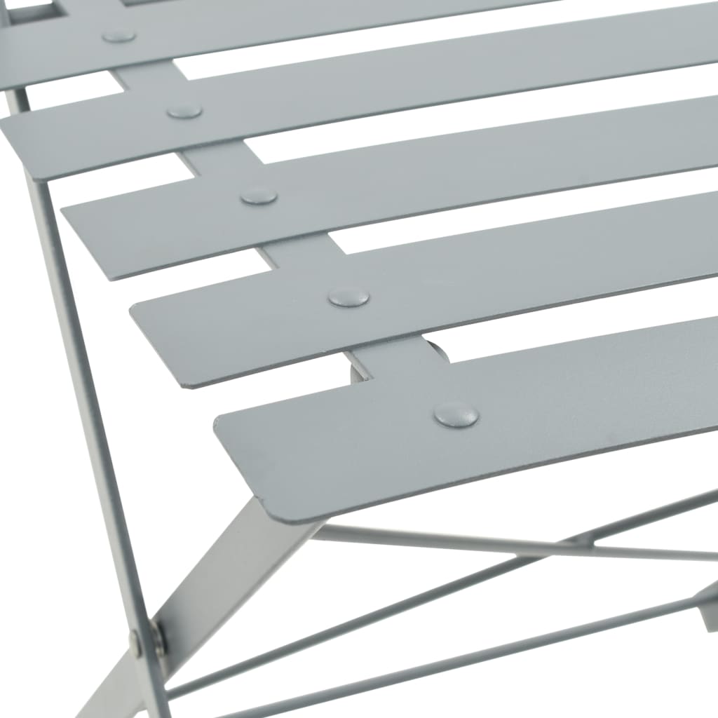 Mobilier de bistro 3 pcs Acier Gris - XIOS