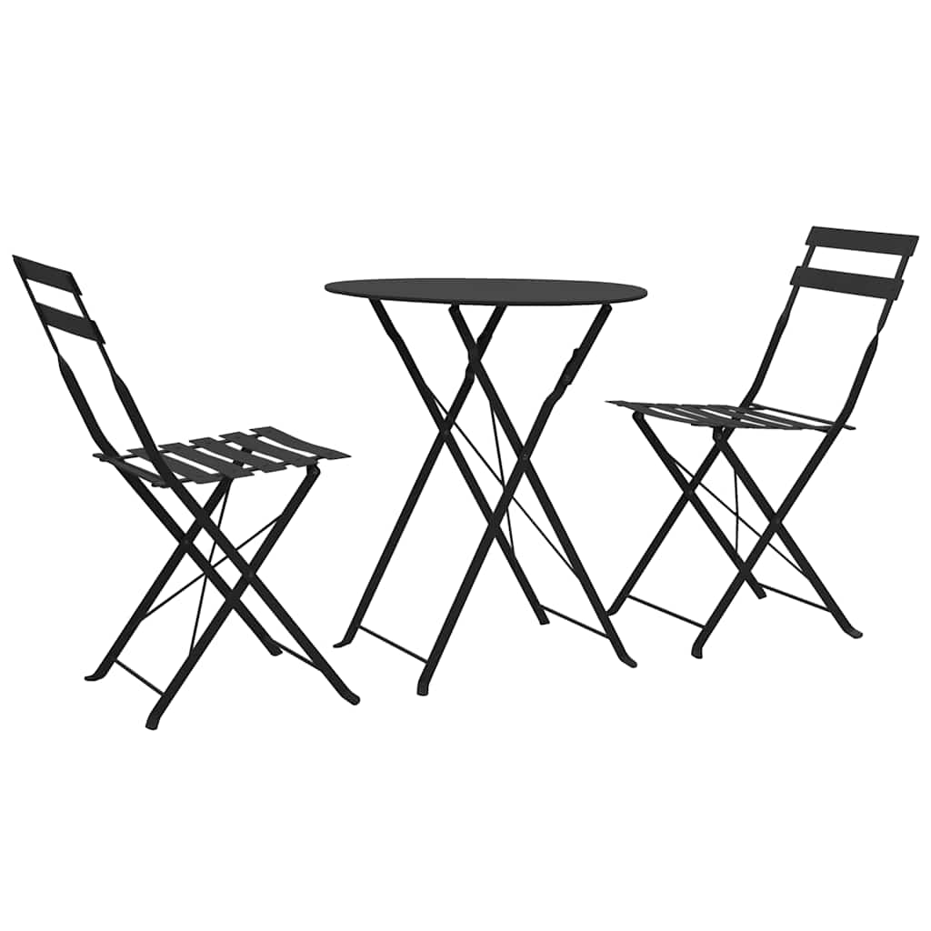 Ensemble de bistro 3 pcs Acier Noir - XIOS