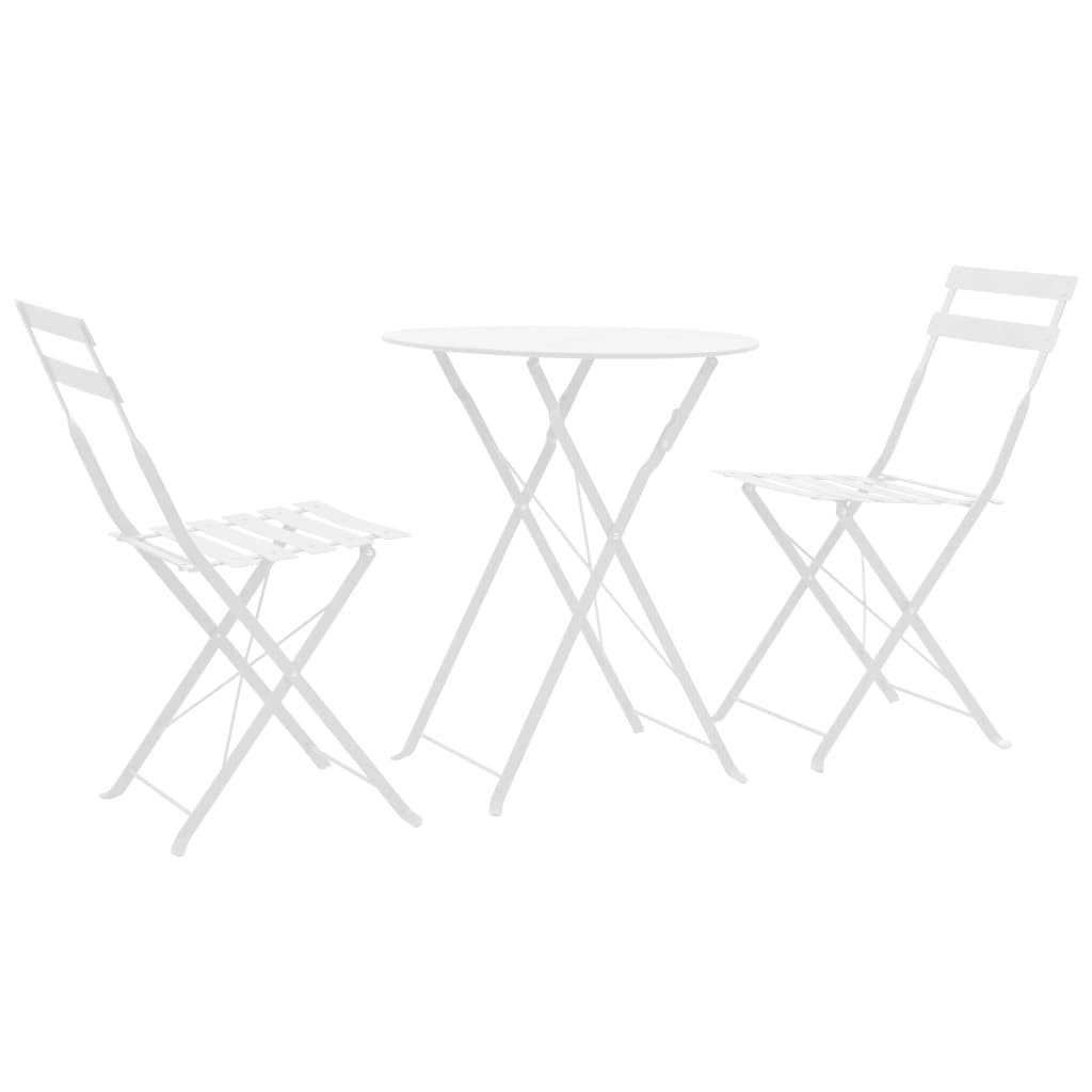 Mobilier de bistro 3 pcs Acier Blanc - XIOS