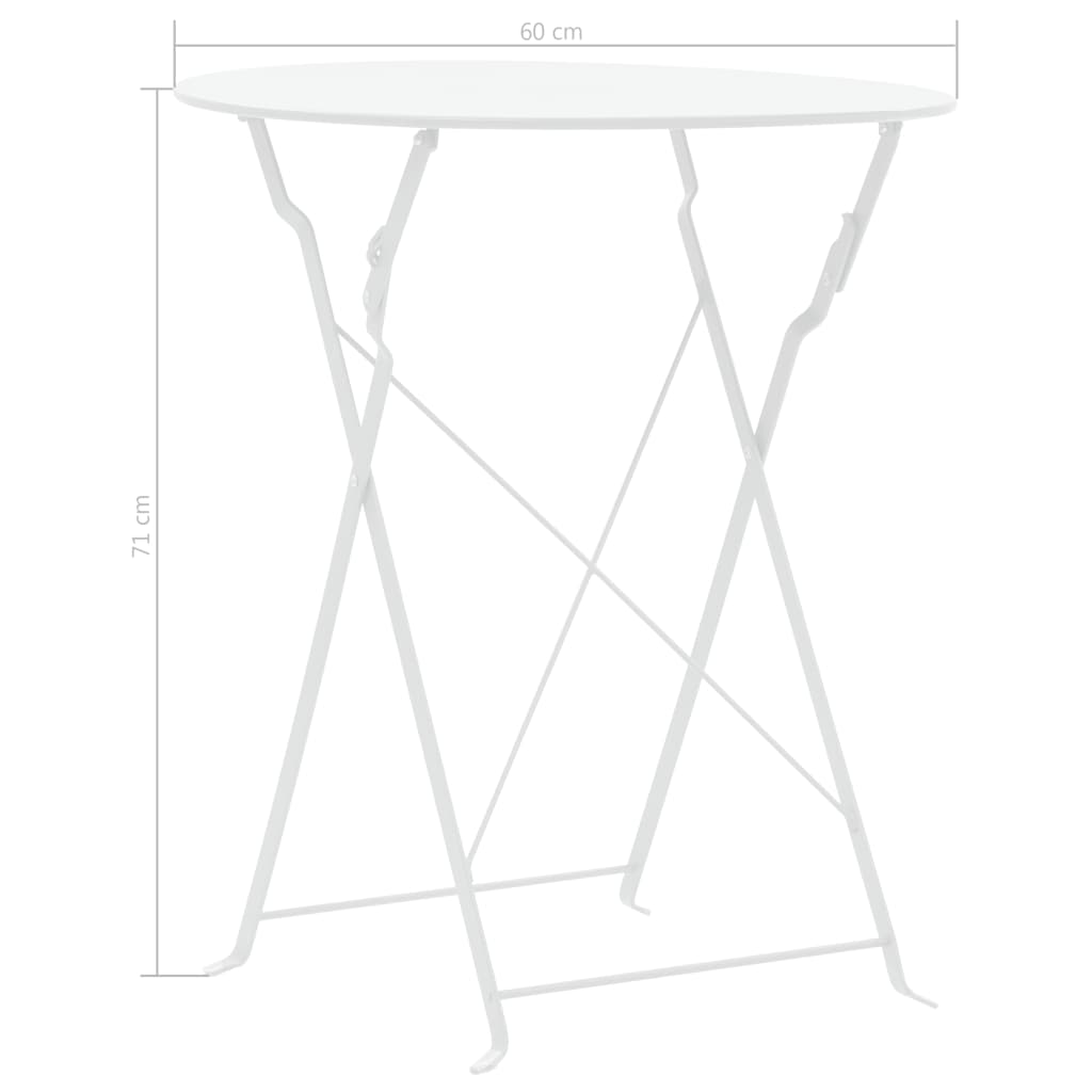 Mobilier de bistro 3 pcs Acier Blanc - XIOS