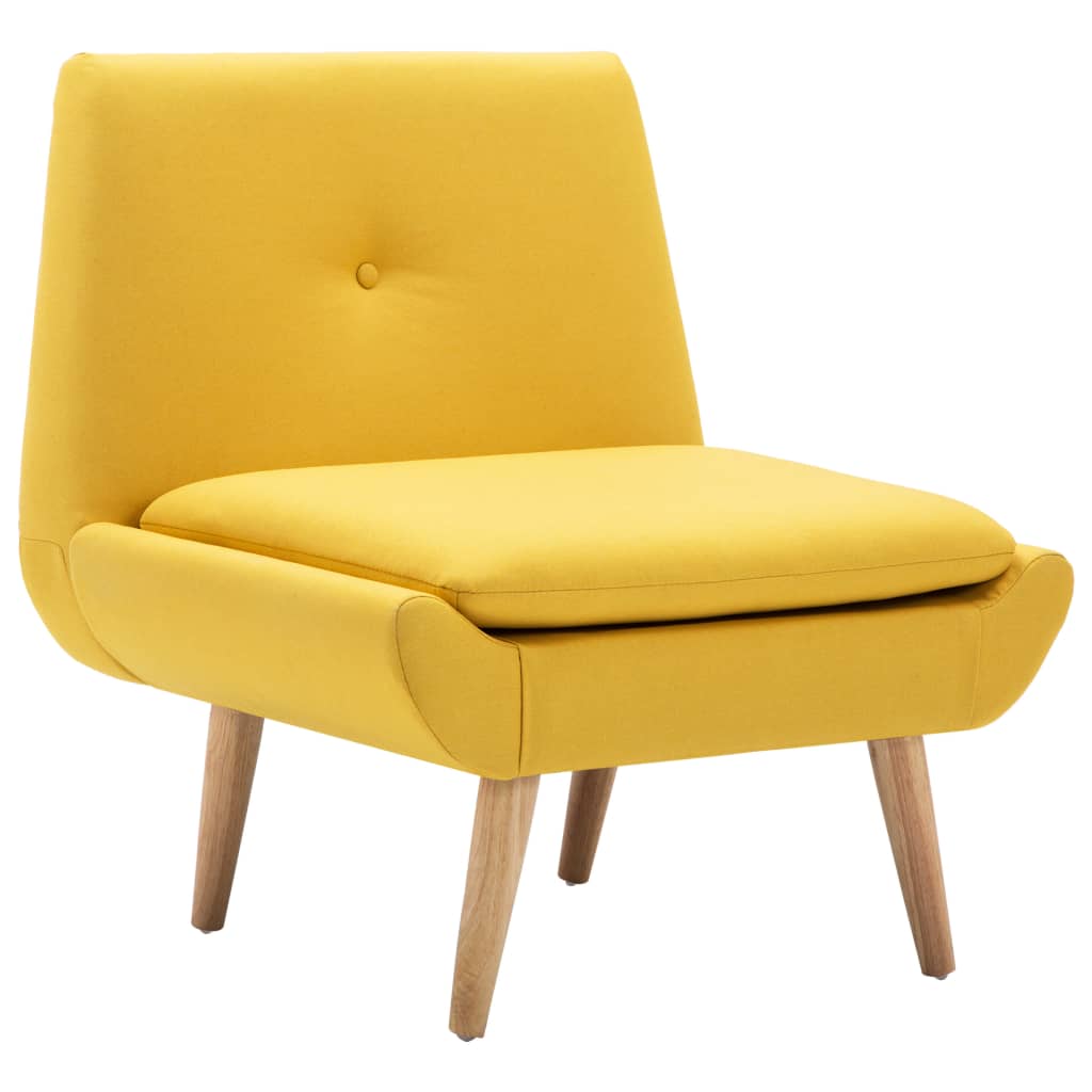 Fauteuil sans accoudoirs jaune tissu - XIOS