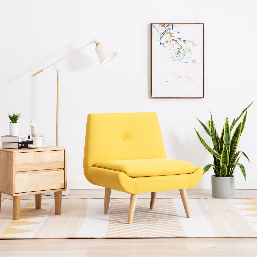 Fauteuil sans accoudoirs jaune tissu - XIOS