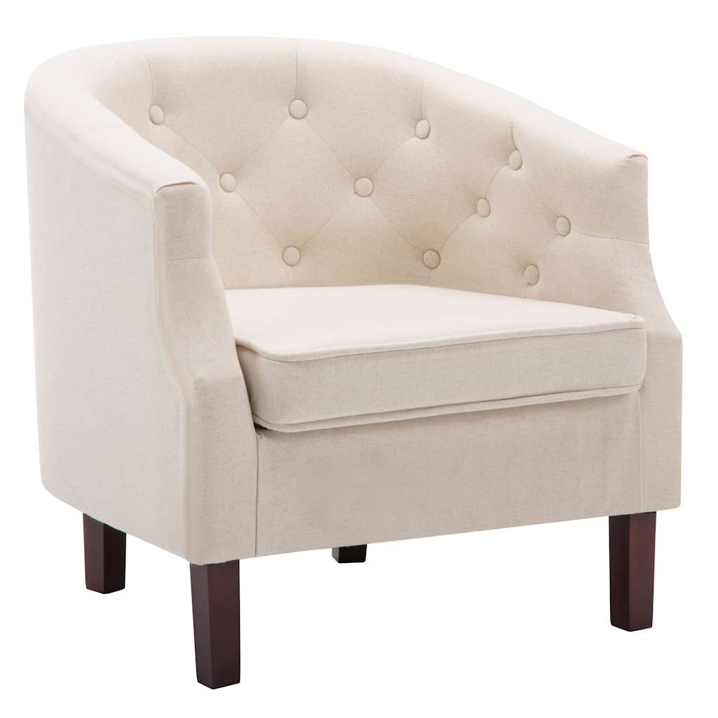 Fauteuil beige tissu
