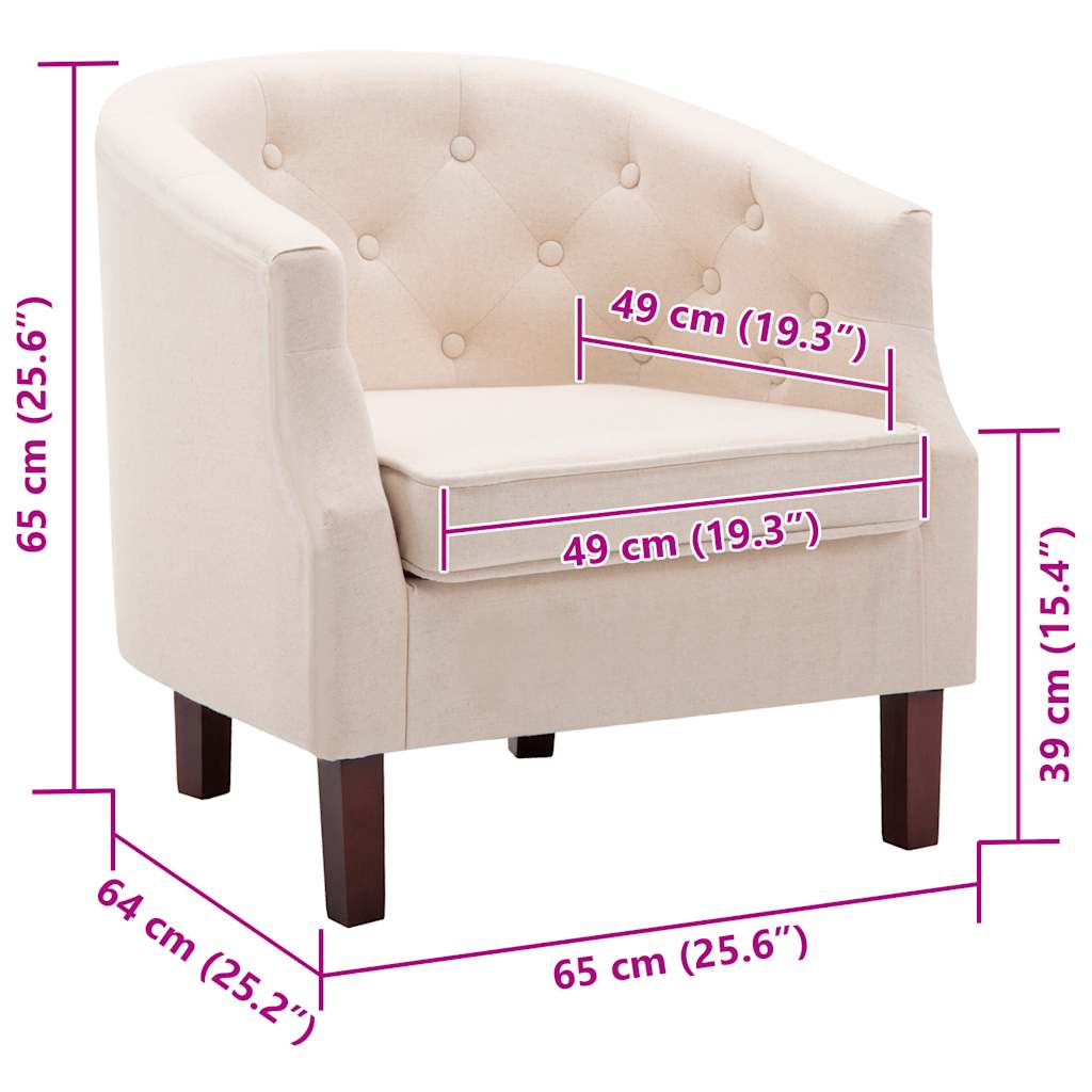 Fauteuil beige tissu - XIOS