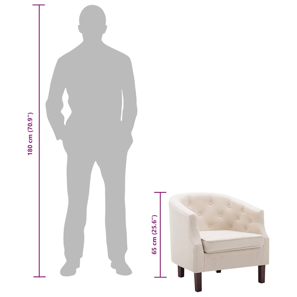 Fauteuil beige tissu - XIOS