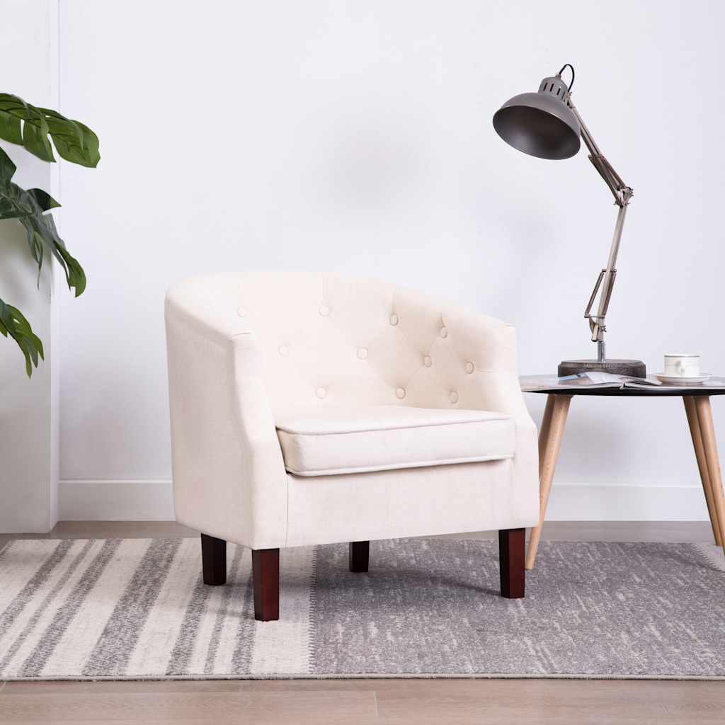 Fauteuil beige tissu - XIOS