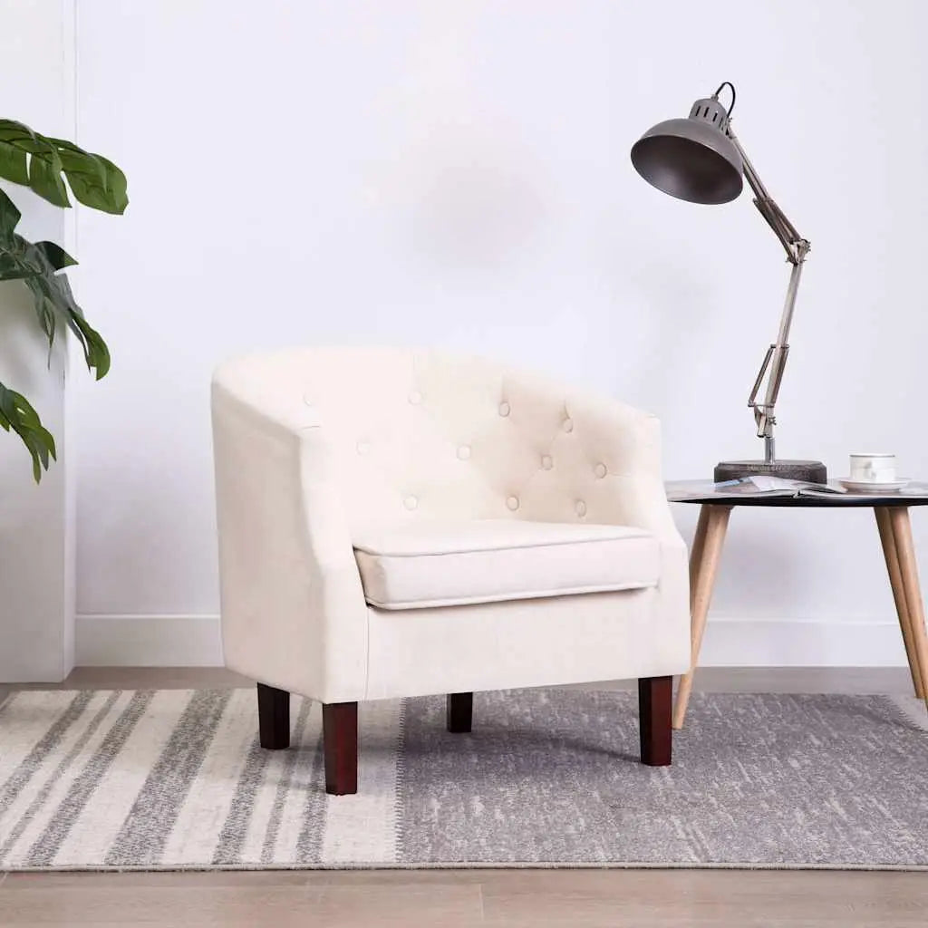 Fauteuil beige tissu - XIOS