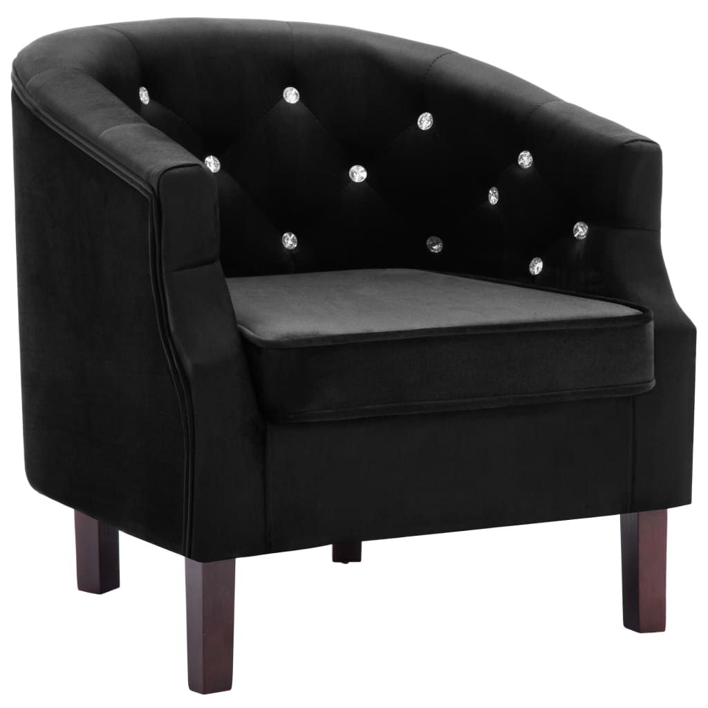 Fauteuil noir velours - XIOS