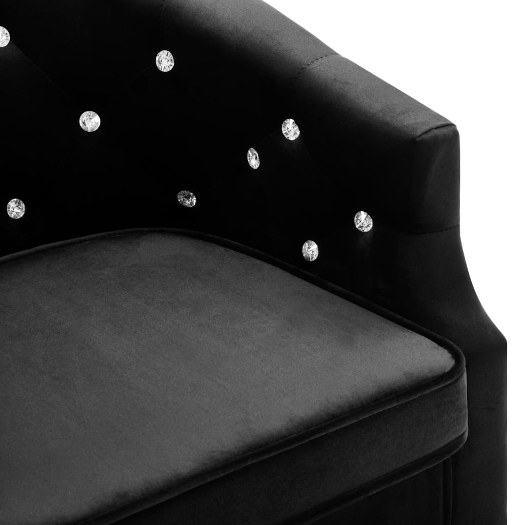 Fauteuil noir velours - XIOS