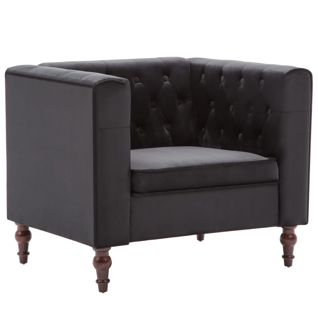 Fauteuil noir velours - XIOS