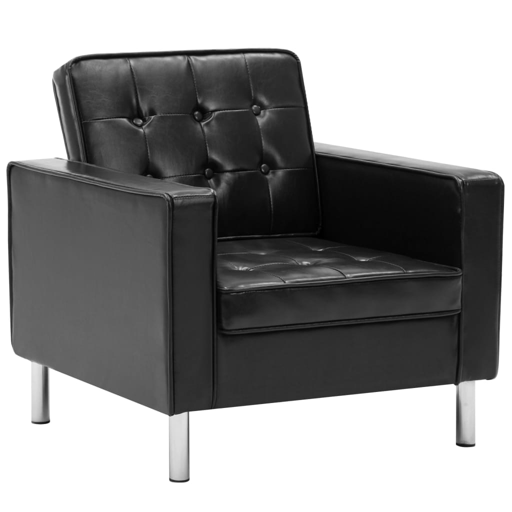 Fauteuil Noir 75x70x75 cm Similicuir - XIOS