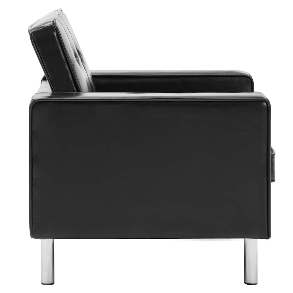 Fauteuil Noir 75x70x75 cm Similicuir