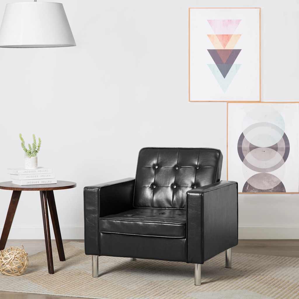 Fauteuil Noir 75x70x75 cm Similicuir - XIOS