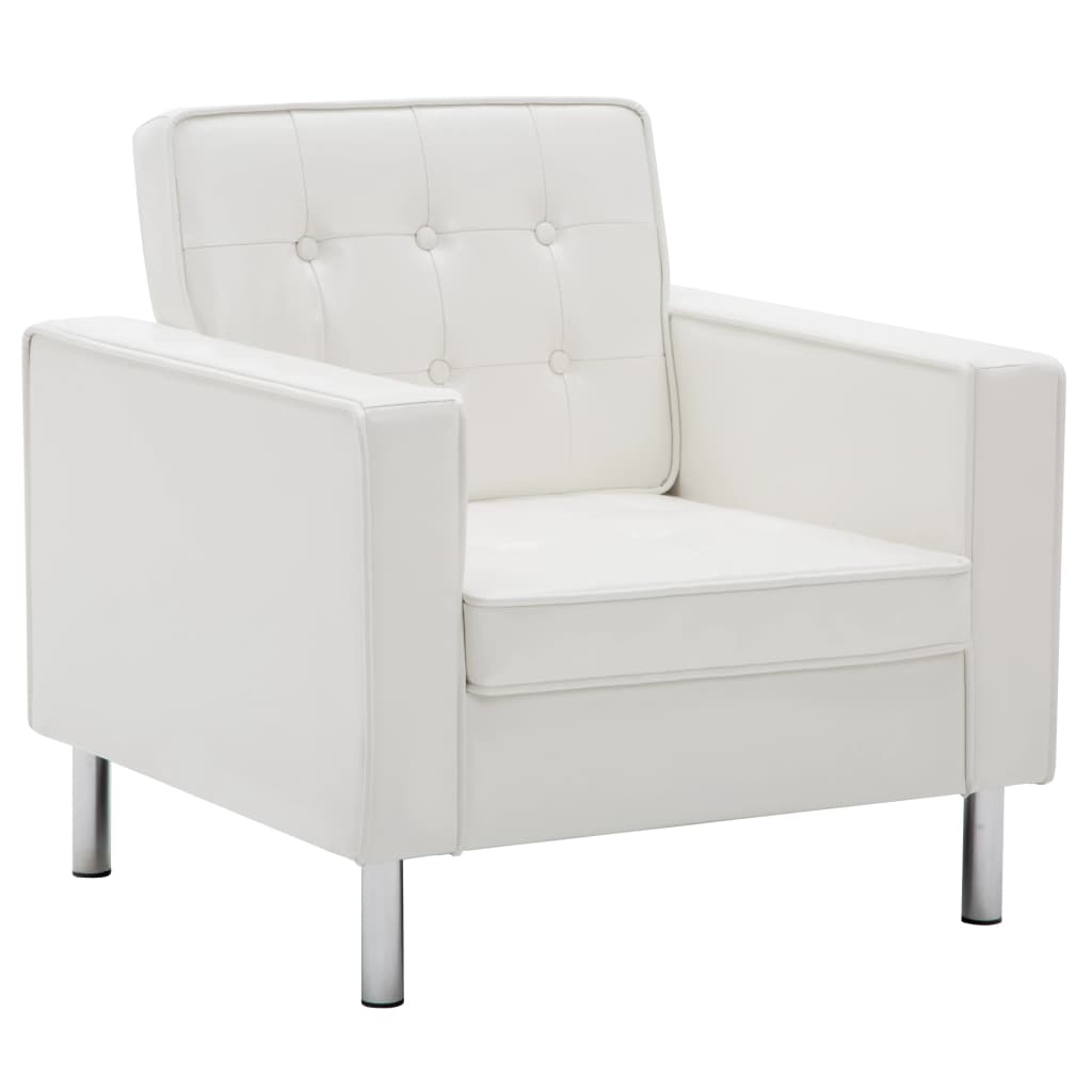 Fauteuil Blanc 75x70x75 cm Similicuir - XIOS