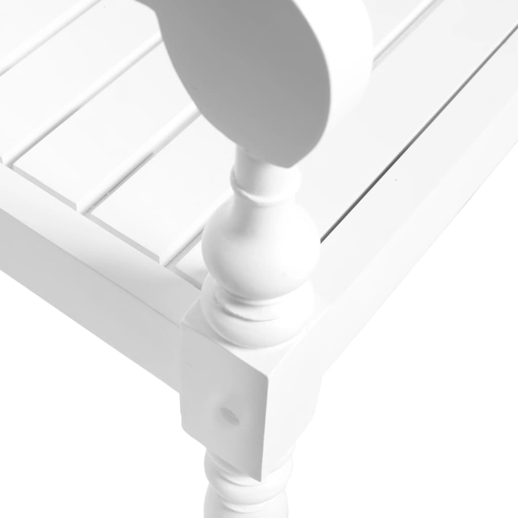 Banc Batavia 98 cm Bois d'acajou massif Blanc