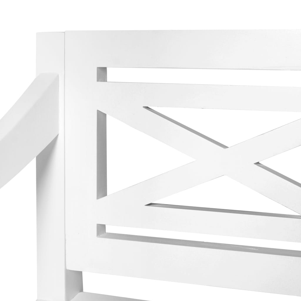 Banc Batavia 98 cm Bois d'acajou massif Blanc