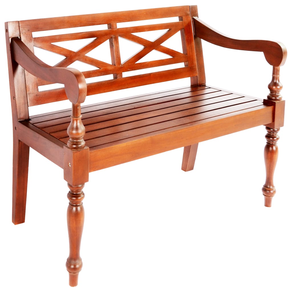Banc Batavia 98 cm Bois d'acajou massif Marron foncé - XIOS