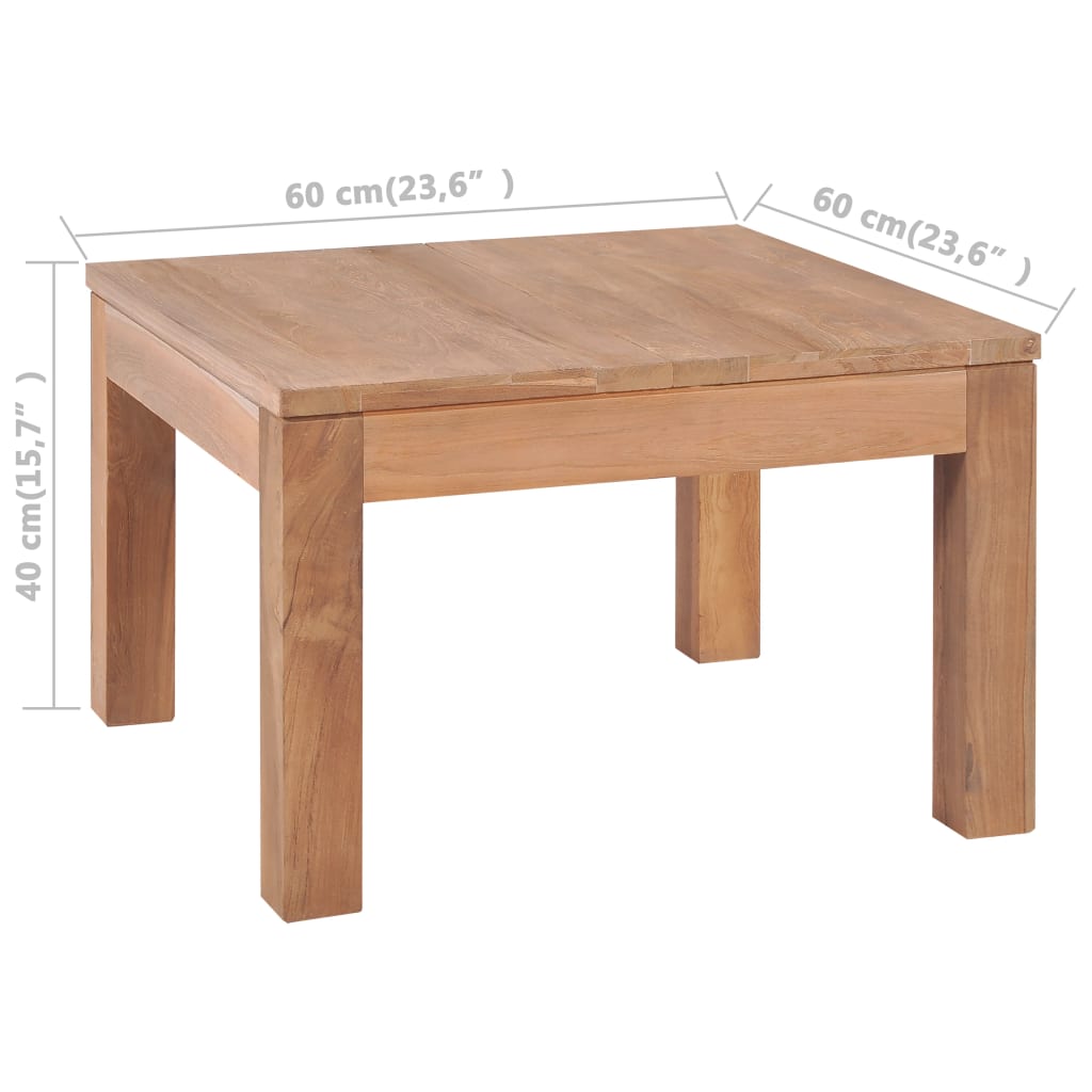 Table basse Bois de teck et finition naturelle 60x60x40 cm - XIOS