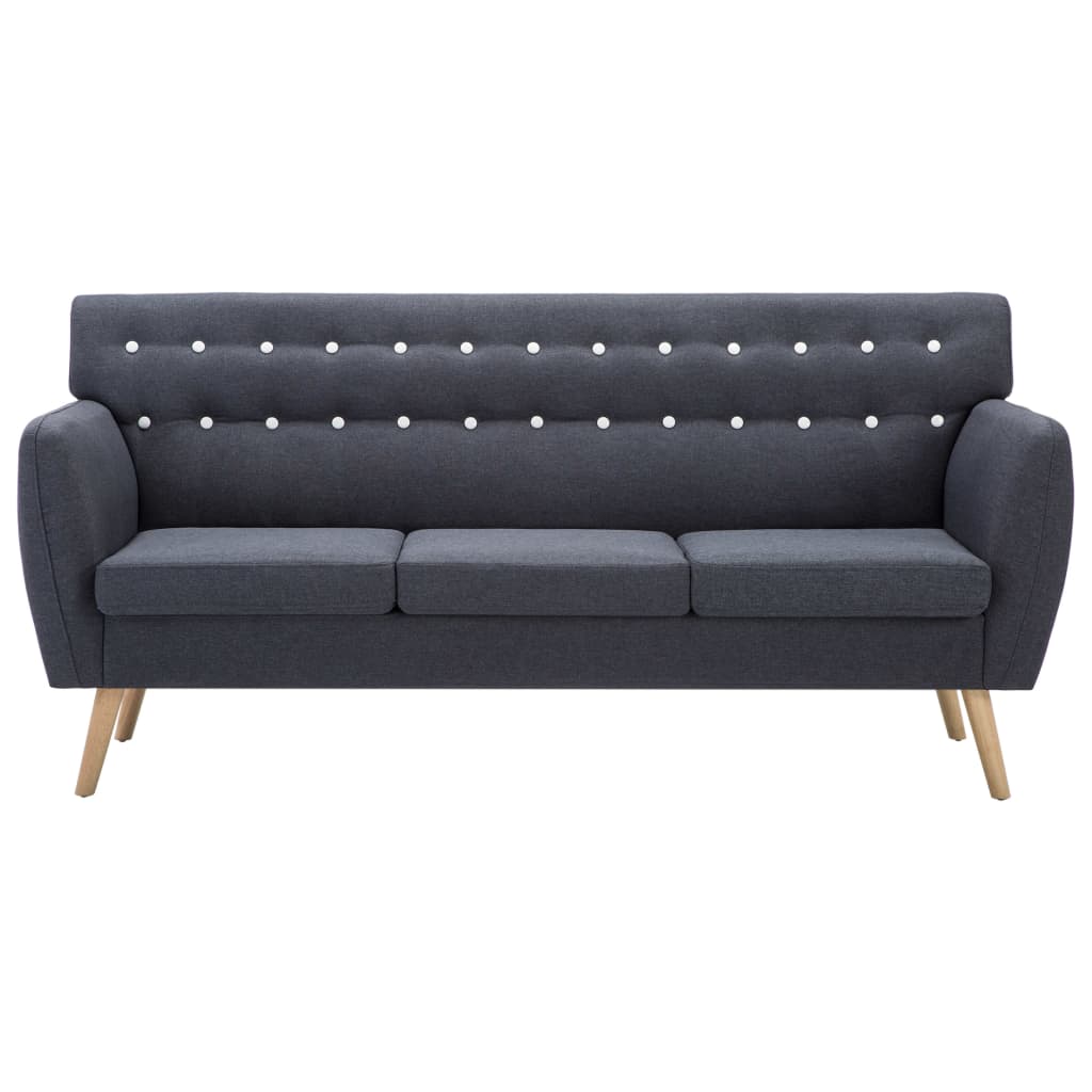 Canapé à 3 places Revêtement en tissu 172x70x82 cm Gris foncé - XIOS
