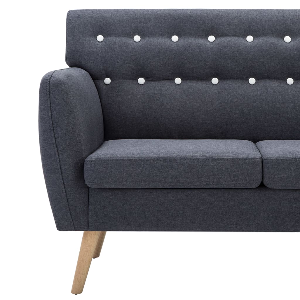 Canapé à 3 places Revêtement en tissu 172x70x82 cm Gris foncé - XIOS