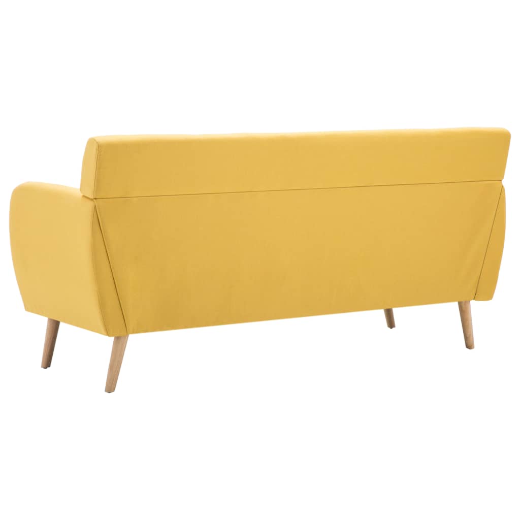 Canapé à 3 places revêtement en tissu 172x70x82 cm jaune - XIOS