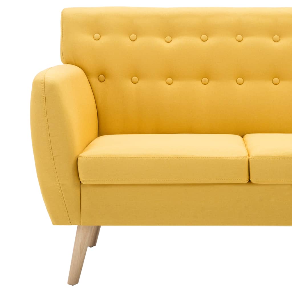 Canapé à 3 places revêtement en tissu 172x70x82 cm jaune - XIOS