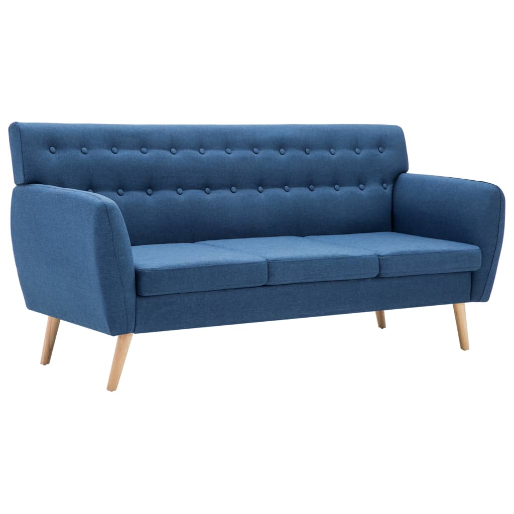 Canapé à 3 places revêtement en tissu 172x70x82 cm bleu - XIOS