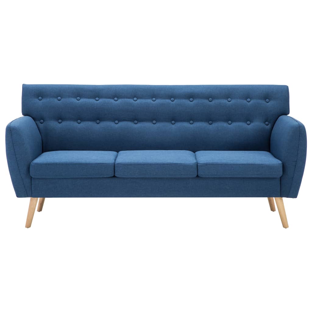 Canapé à 3 places revêtement en tissu 172x70x82 cm bleu - XIOS