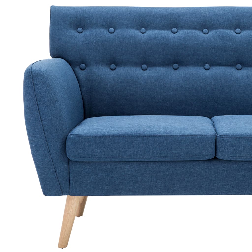 Canapé à 3 places revêtement en tissu 172x70x82 cm bleu - XIOS