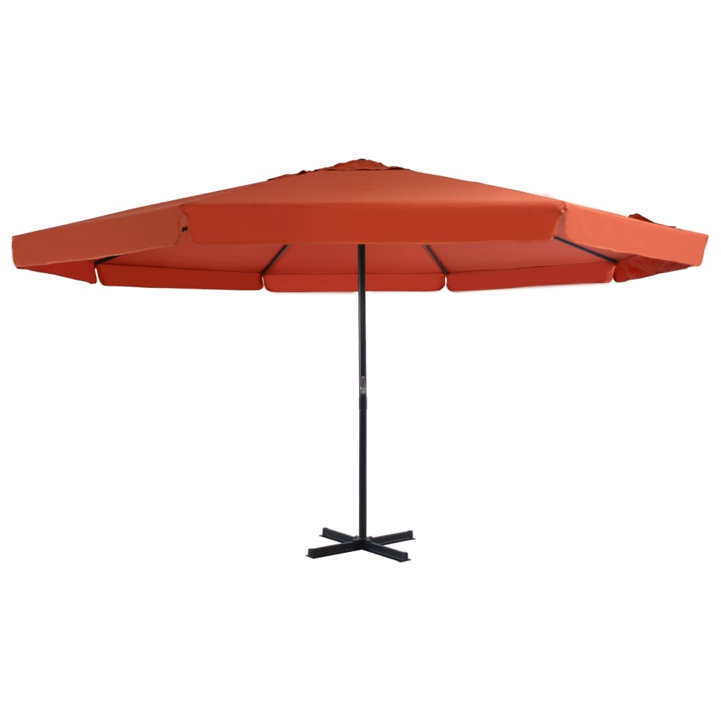 Parasol d'extérieur avec mât en aluminium 500 cm terre cuite Parasols & voiles d'ombrage vidaXL