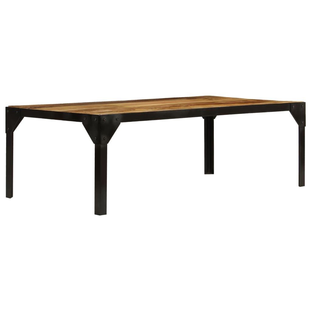 Table basse Bois massif de manguier brut et acier 110 cm - XIOS