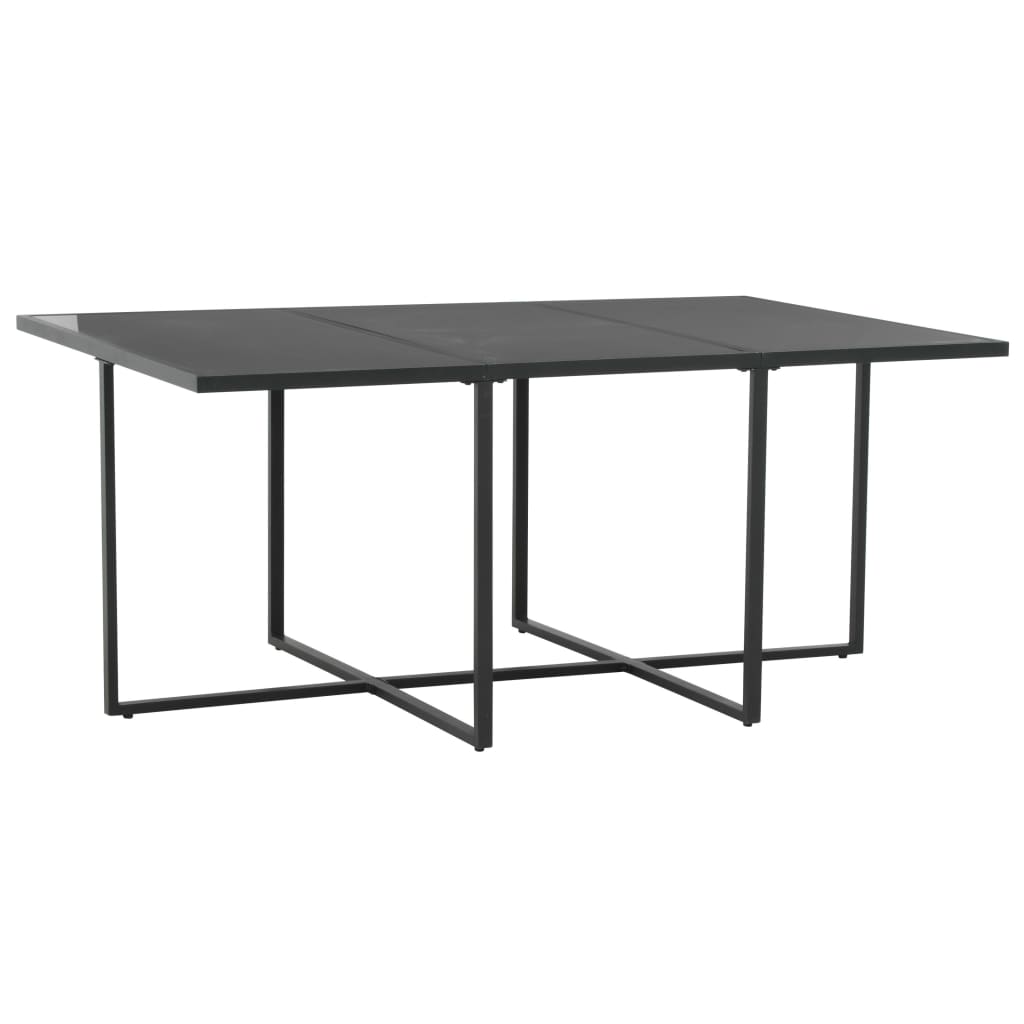 Ensemble à manger d'extérieur 7pcs coussins résine tressée noir - XIOS