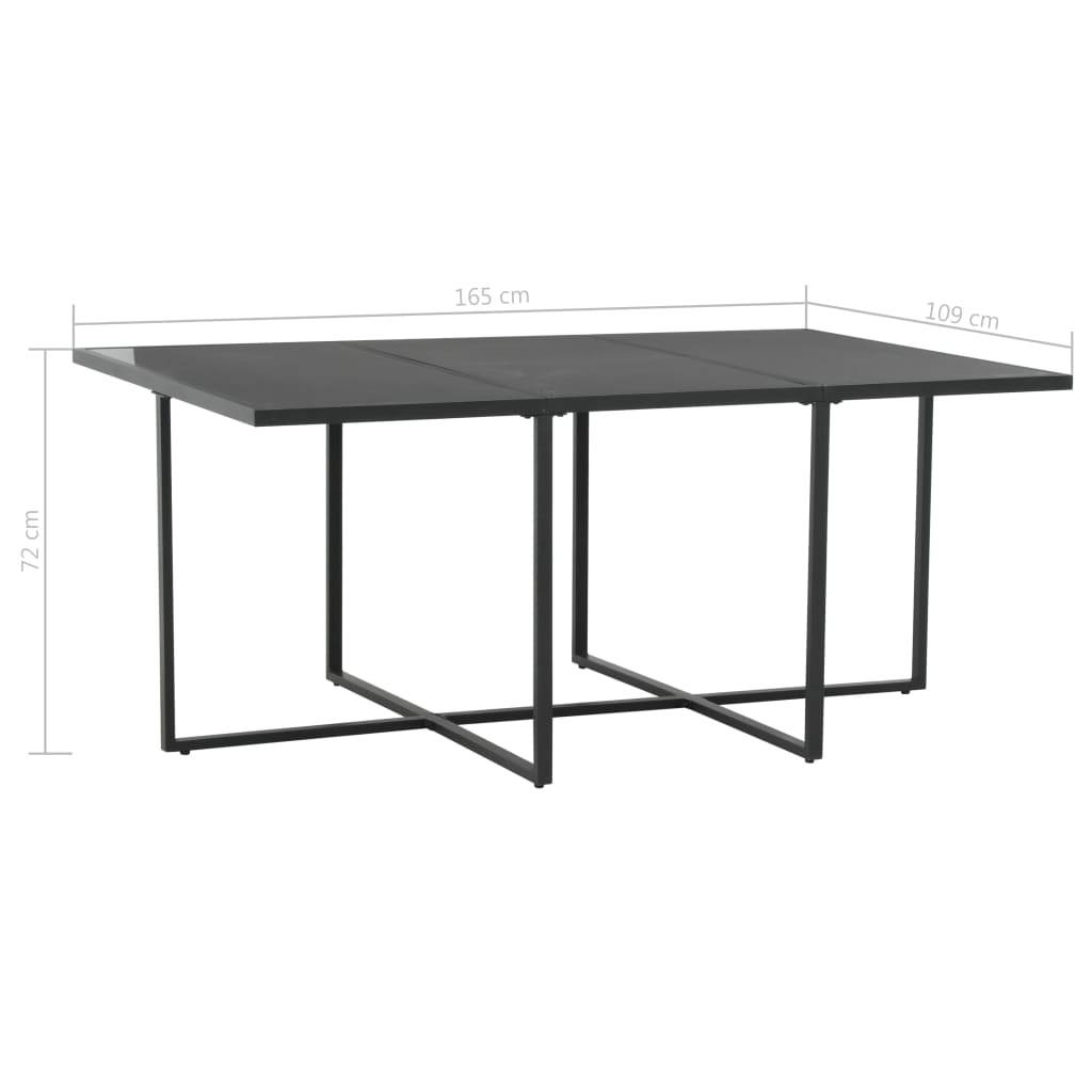 Ensemble à manger d'extérieur 7pcs coussins résine tressée noir - XIOS