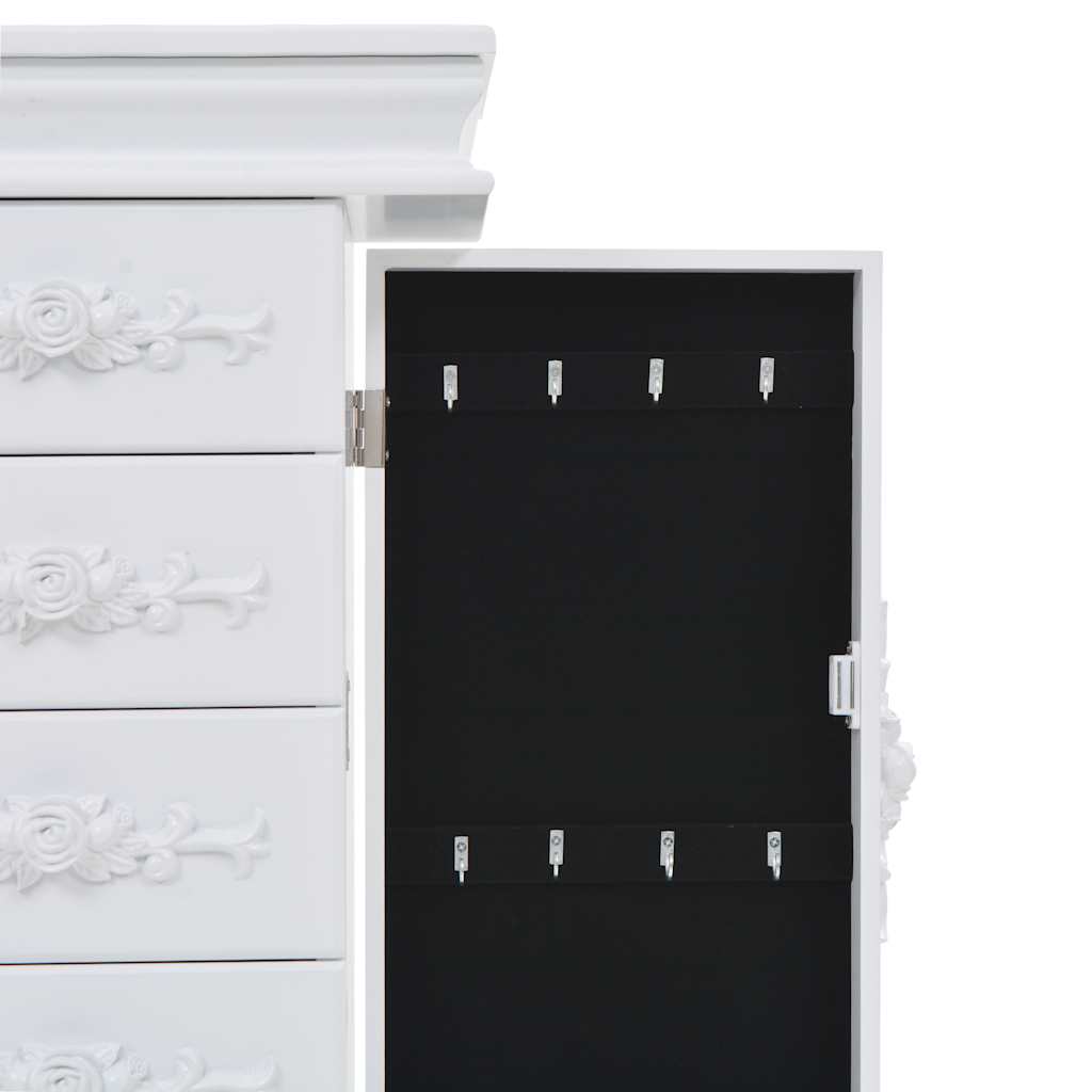 Armoire à bijoux sur pieds Blanc