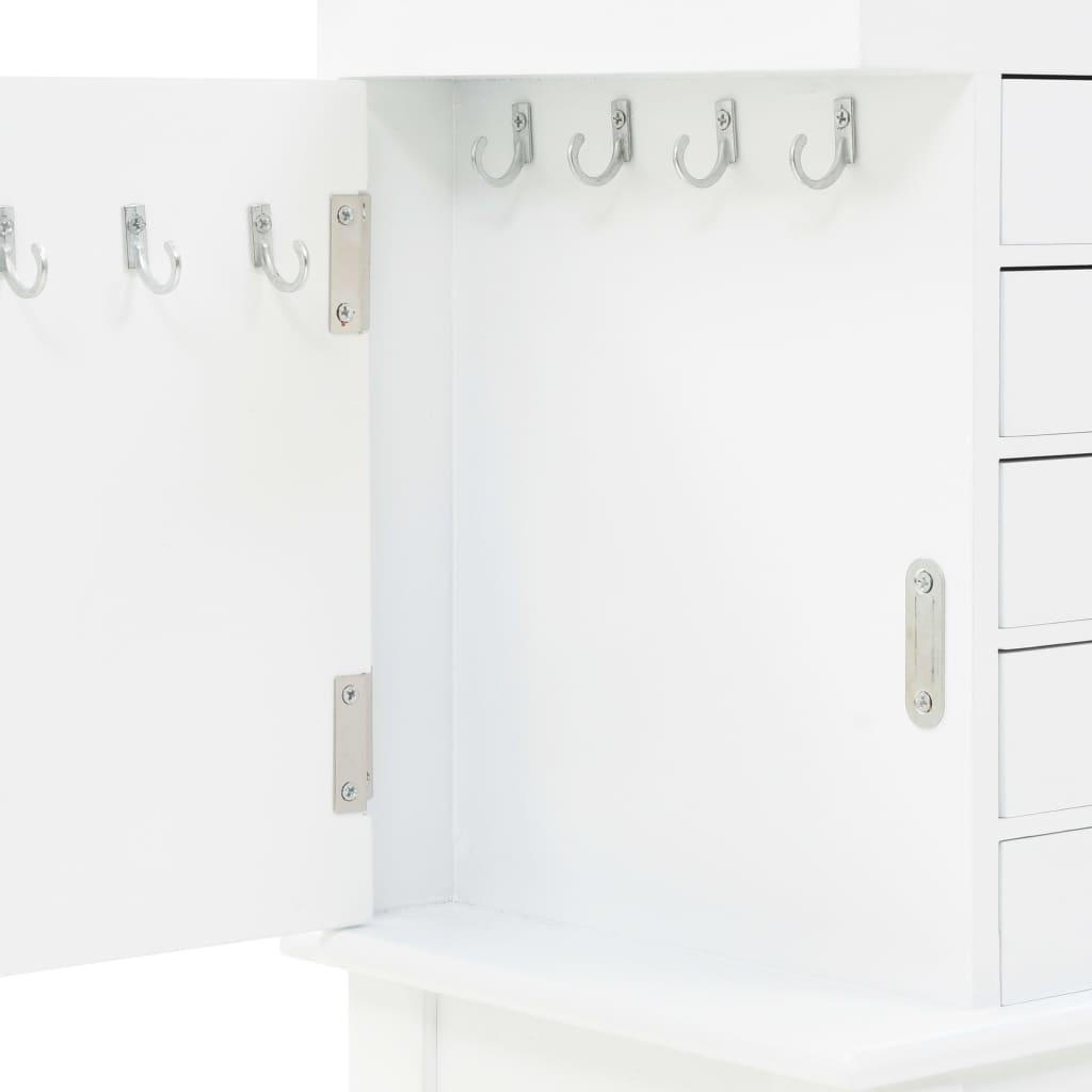 Armoire à bijoux sur pieds Blanc