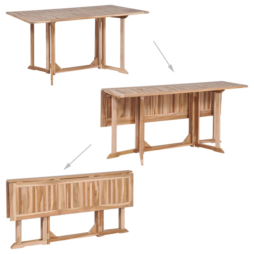 Ensemble à manger d'extérieur pliable 7 pcs Bois solide de teck - XIOS