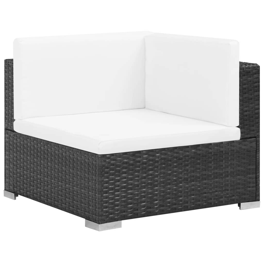 Salon de jardin 7 pcs avec coussins Résine tressée Noir - XIOS