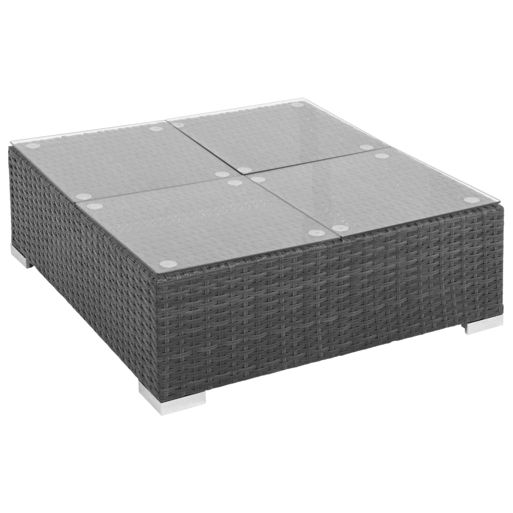 Salon de jardin 7 pcs avec coussins Résine tressée Noir - XIOS