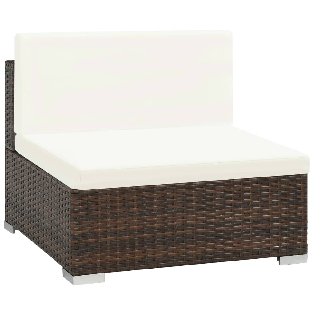 Salon de jardin 7 pcs avec coussins Résine tressée Marron - XIOS