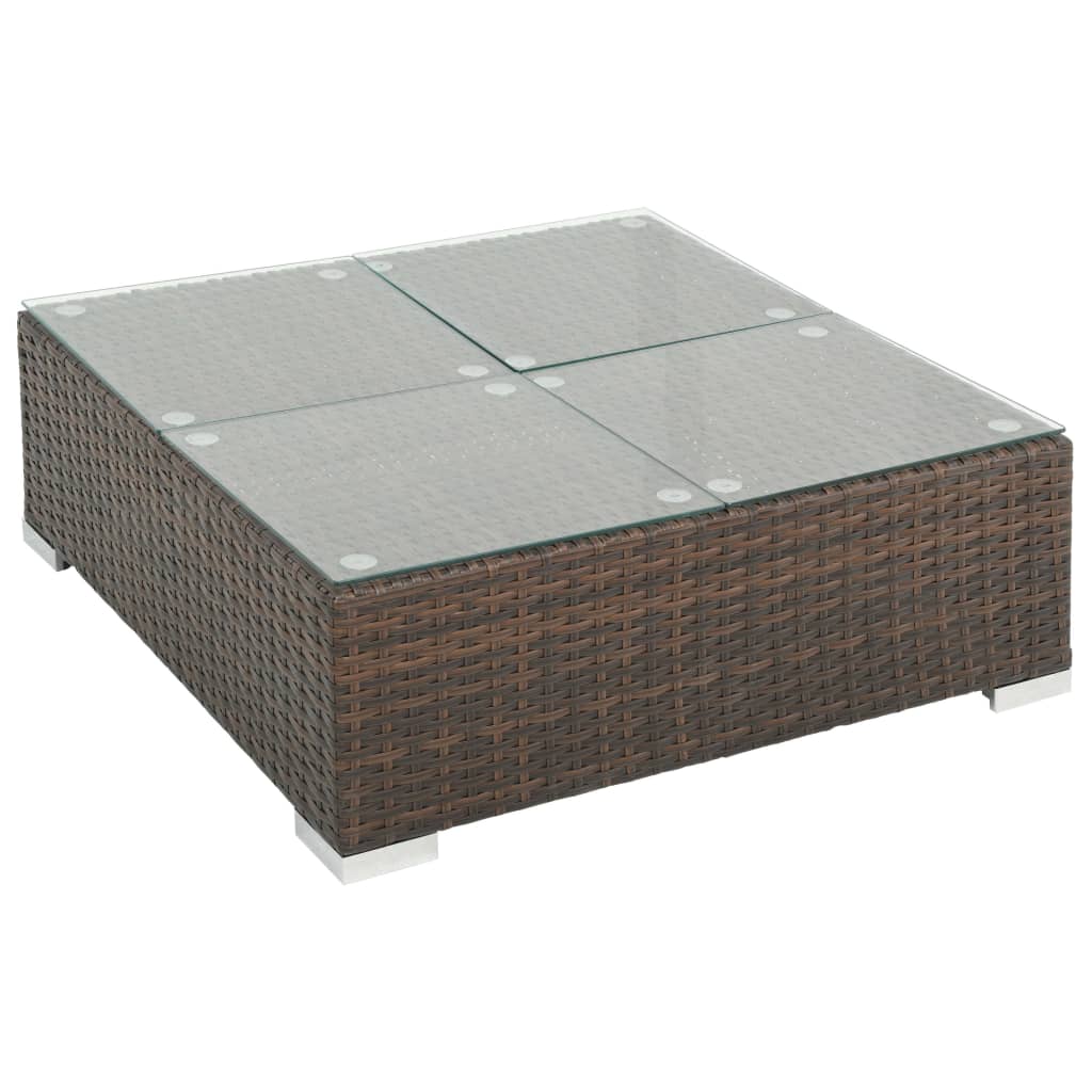 Salon de jardin 7 pcs avec coussins Résine tressée Marron - XIOS
