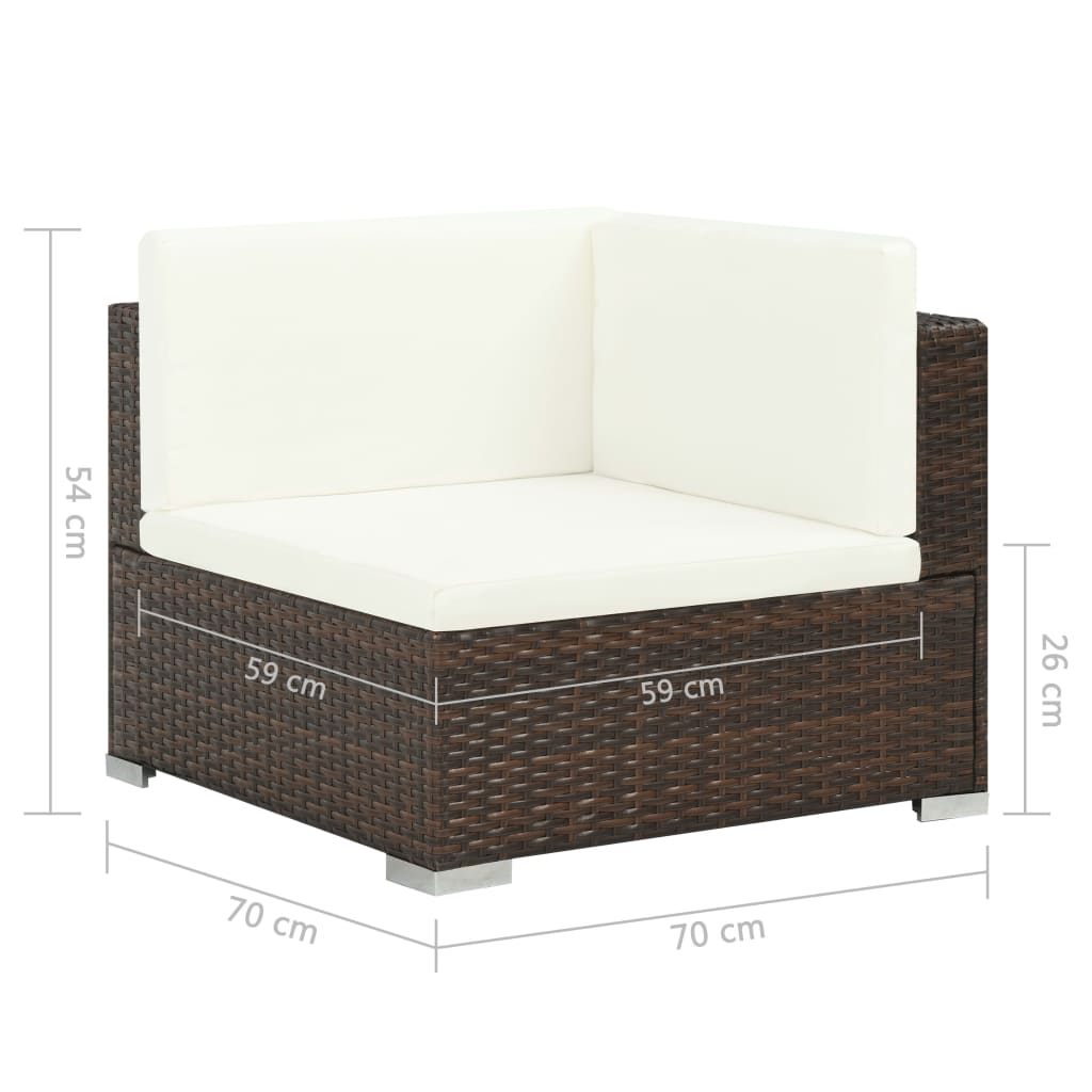 Salon de jardin 7 pcs avec coussins Résine tressée Marron - XIOS