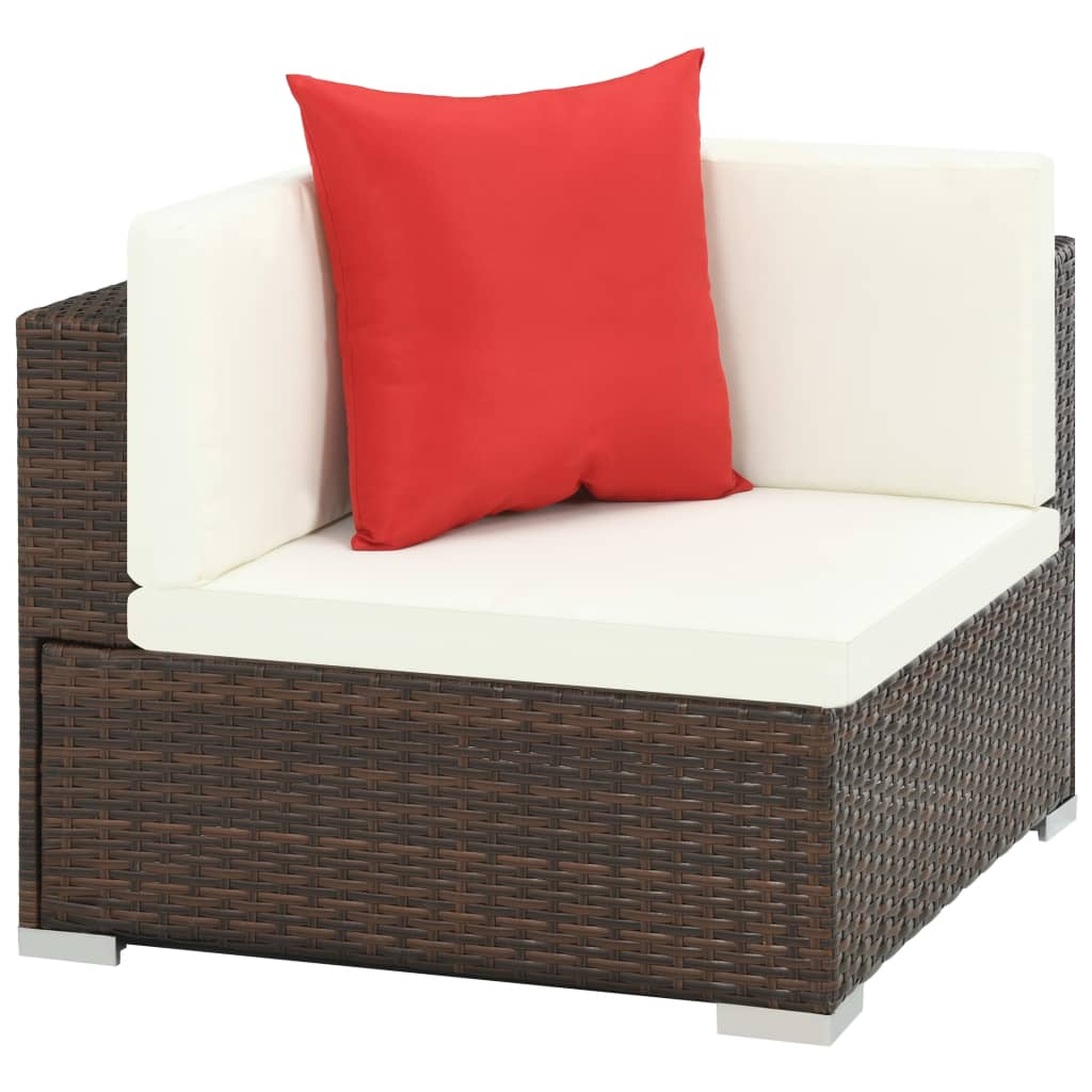 Salon de jardin 7 pcs avec coussins Résine tressée Marron - XIOS