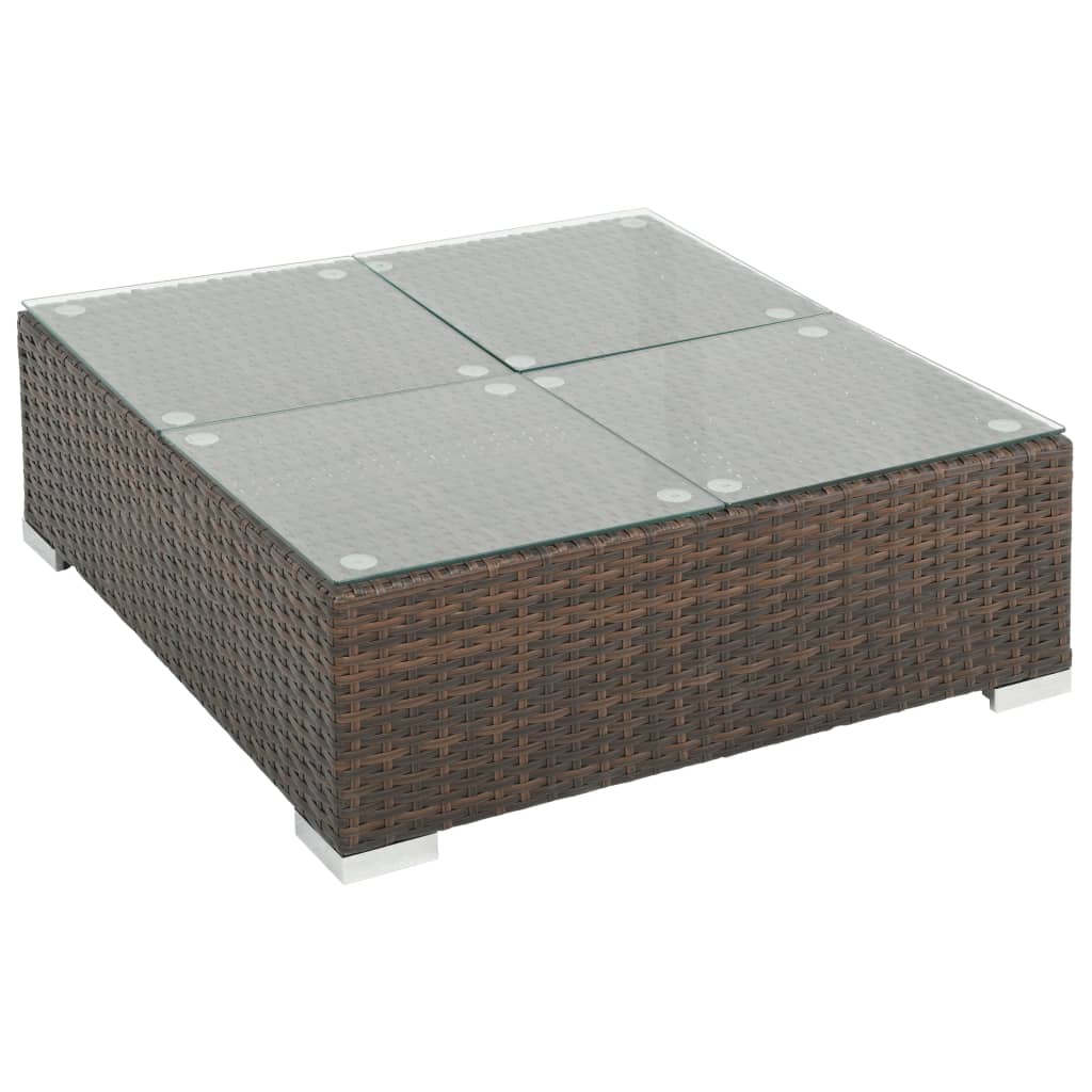 Salon de jardin 7 pcs avec coussins Résine tressée Marron - XIOS