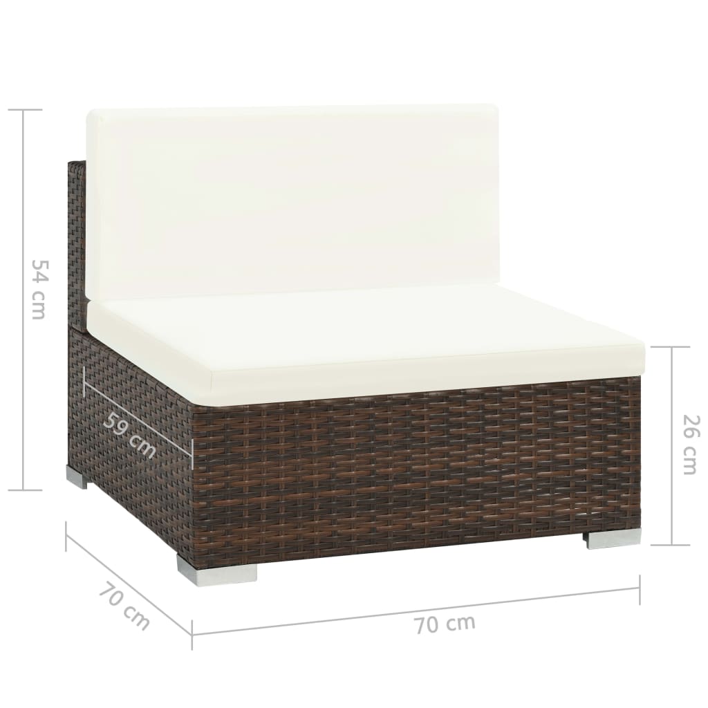 Salon de jardin 7 pcs avec coussins Résine tressée Marron - XIOS