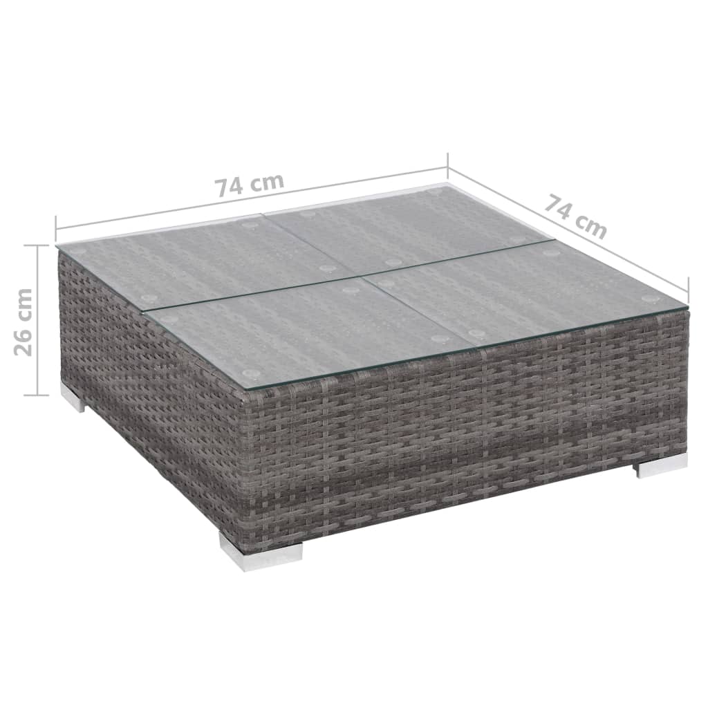 Salon de jardin 6 pcs avec coussins résine tressée gris - XIOS