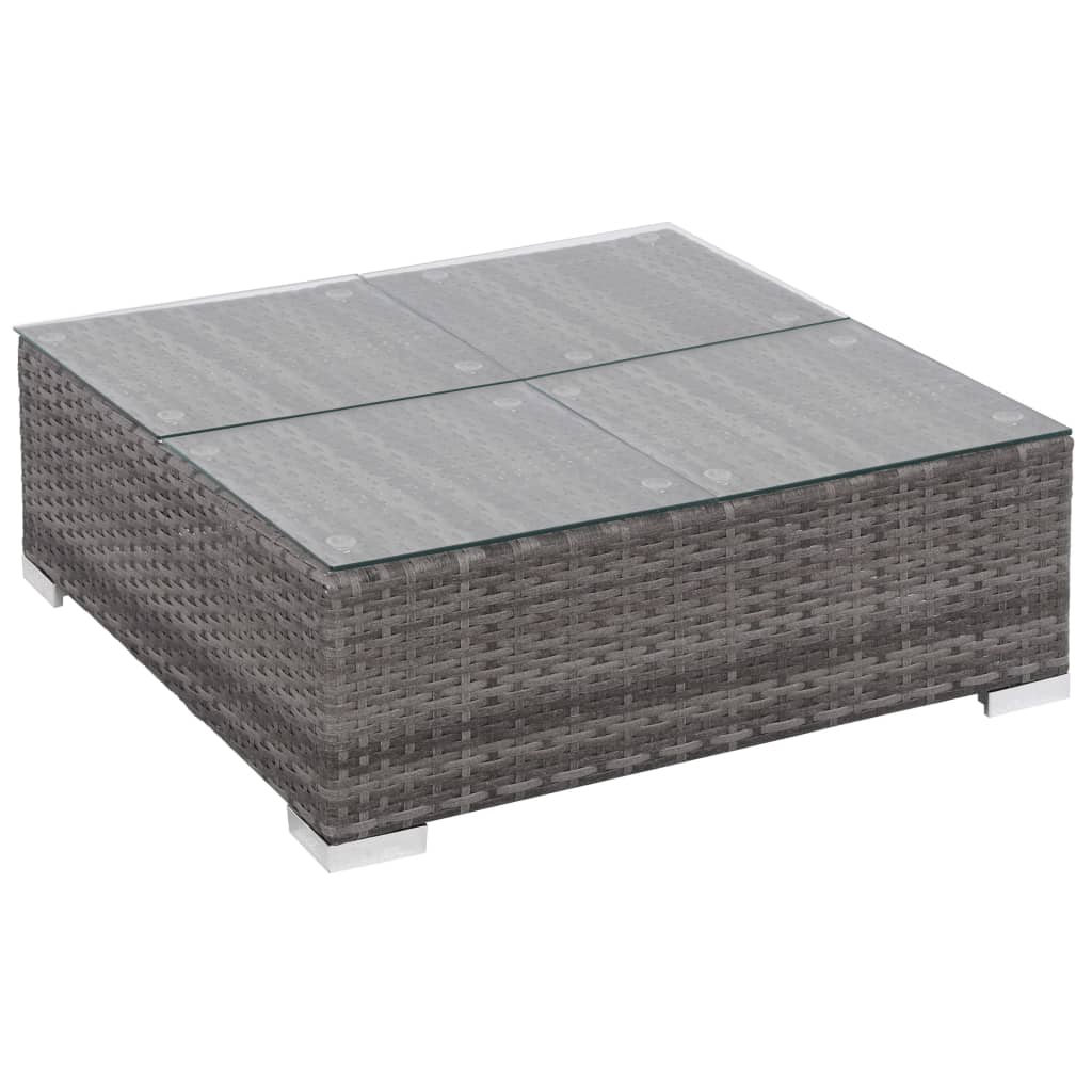 Salon de jardin 6 pcs avec coussins résine tressée gris - XIOS