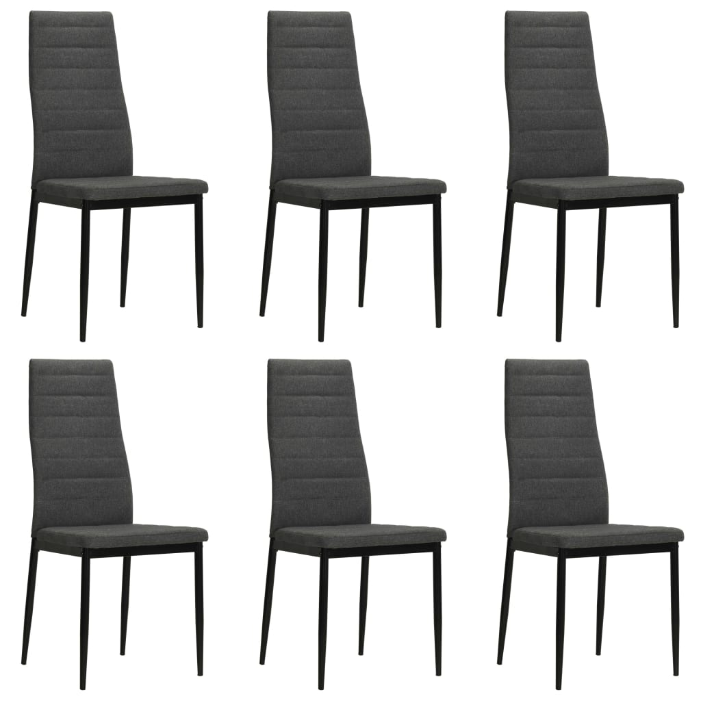 Chaises à manger lot de 6 gris foncé tissu - XIOS