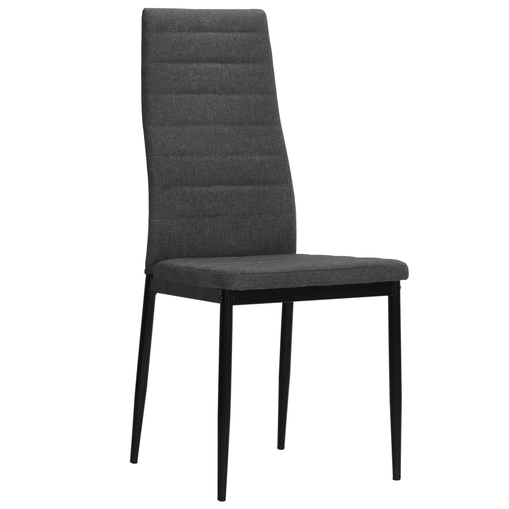 Chaises à manger lot de 6 gris foncé tissu - XIOS