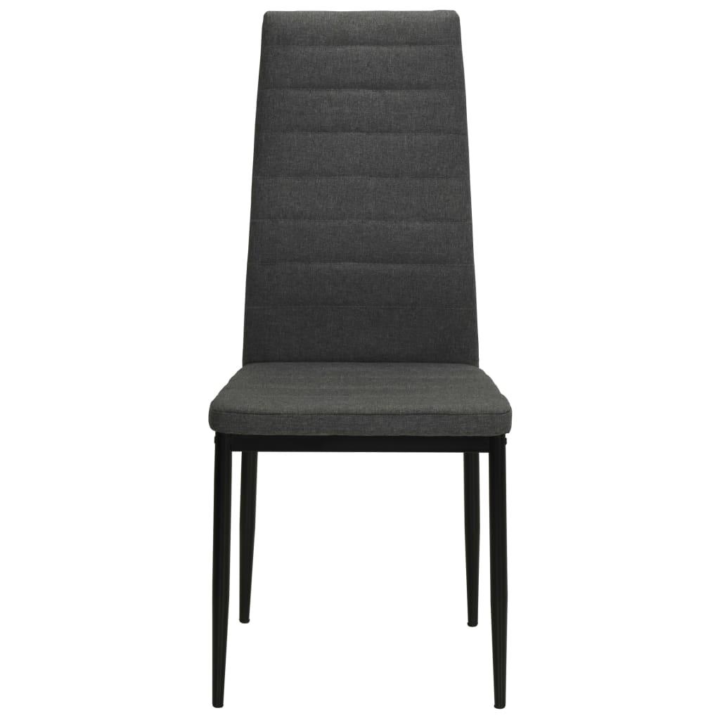 Chaises à manger lot de 6 gris foncé tissu - XIOS